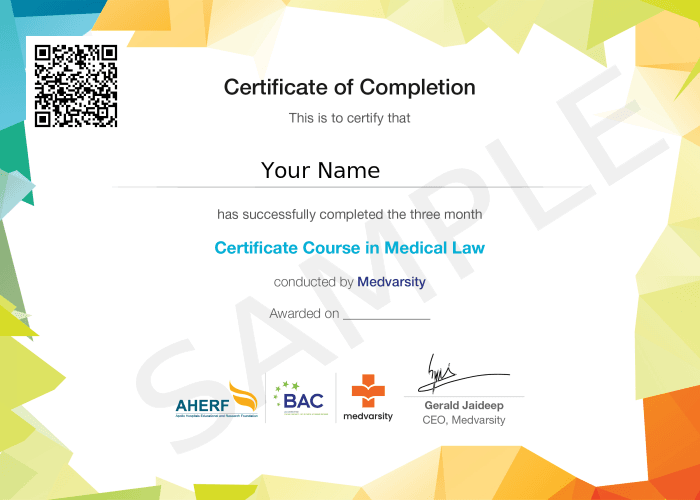 Certificate of Completion