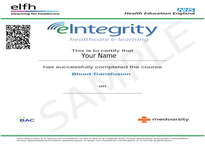 Certificate of Completion