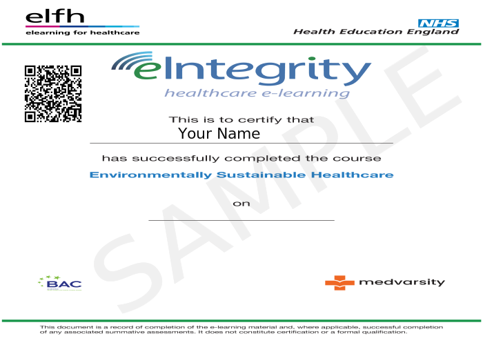 Certificate of Completion