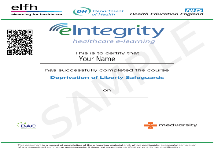 Certificate of Completion